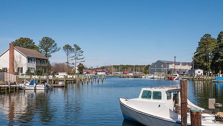 Part of St. Michaels Harbor in historic Saint Michaels, Maryland,